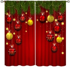 SENRUEGT Christmas Curtains,Winter 20.5"W x 45"L Pack of 2 , Christmas-2