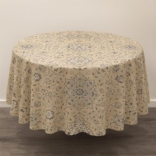 Ralph Lauren Tablecloth SAHARA CLAY, 70" Round medium, 100% COTTON EASY CLEAN