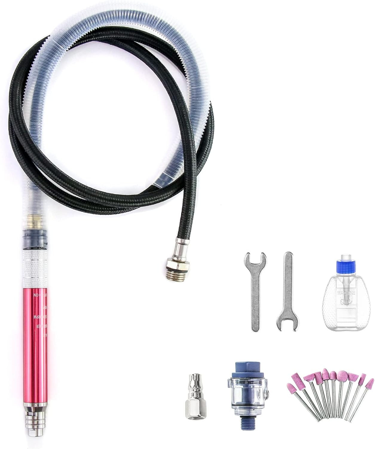 QWORK Air Micro Grinder, 1/8" Mini Pencil Polishing Cutting Tool Pneumatic Penci