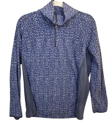 Columbia Sportswear Company Womens Quarter Zip Pullover Fleece  Blue Pattern XL
