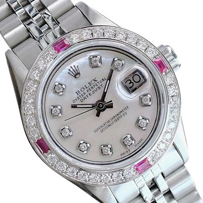 Rolex Datejust Stainless Steel White MOP Diamond Dial & Bezel Jubilee Watch