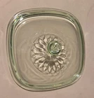 Pyrex Corning Square Green Lid With Sunburst Center Design A-9-C Beautiful