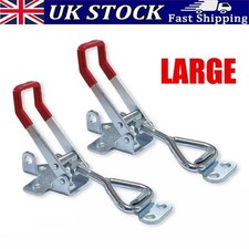 2x LARGE Over Centre Fastener Latch Catch Door Lockable Truck Trailer Body Clamp