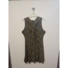 Michael Michael Kors Floral Twist Neck Sleeveless A-Line Dress L