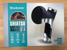 Brookstone Shiatsu Deep Rolling Massager with Storage Case - NEW SEALED IN BOX