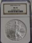 2005 US Silver Eagle $1 NGC MS70