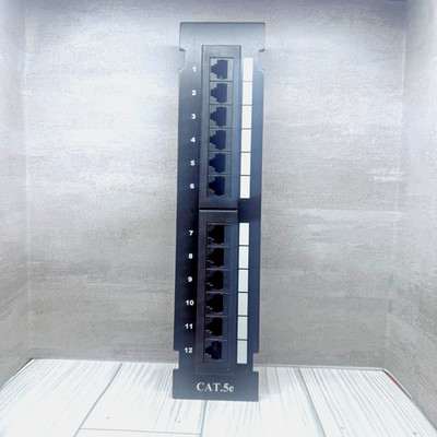 12 Port CAT5e Patch Panel 110 Punch Down Rack Mount T568A T568B RJ45 Network