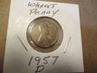 Wheat penny, 1957-D, Hard to find date for your collection. #45