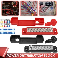12 Way red + Black Bus Bar Power Distribution 12V,180A Rated Terminal Block Auto