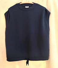 Varley DoubleSoft Navy Crew Neck Drawstring Hem Tank Top Women s Size S
