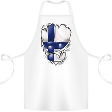 Tablier En Coton 100% Bio Muscles Déchirés Drapeau Finnois Gym Finlande