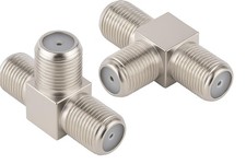 2-Pack F-Type Coax Splitter F Female to Double F Female Coaxial Adapter F Type R