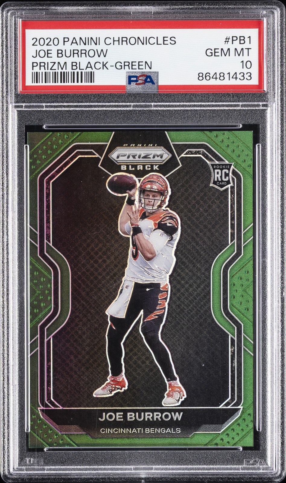 Joe Burrow Panini Chronicles Prizm Black #PB1 Green
