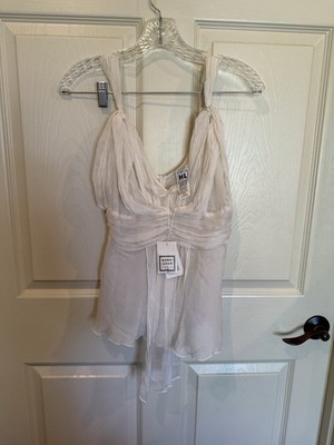 NWT Herve Leger Gauze Sheer  Silk Tank Top Size 2