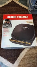 George Foreman GR10B Electric Grill 2-Serving Black, New In Box, Unused