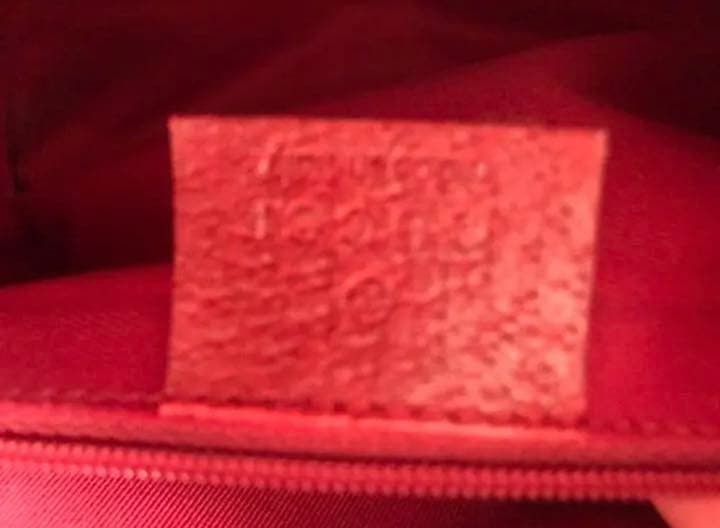 GUCCI GG Print Red Leather Tote Bag Authentic Vintage thumbnail 6
