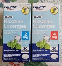 Equate Nicotine Lozenges Ice Mint Flavor 2mg 4mg 20 Pieces Each Open Box