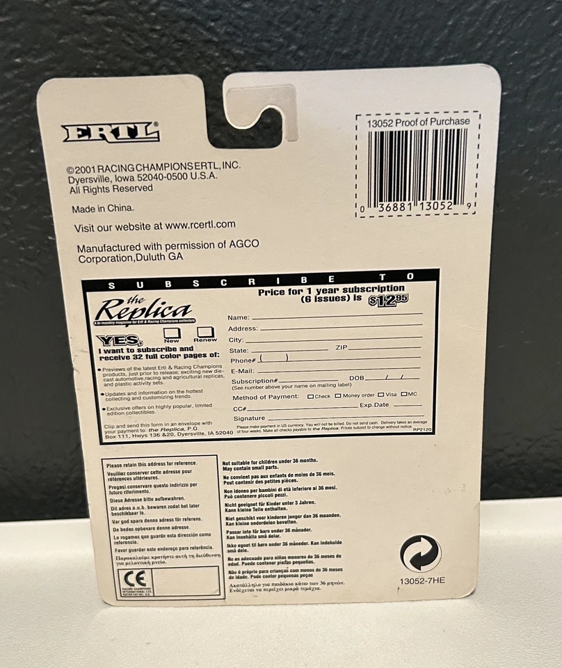  Massey Ferguson 8280 FWA Tractor w/Duals, 1/64 scale, ERTL,  #13052  - Image 4 of 4