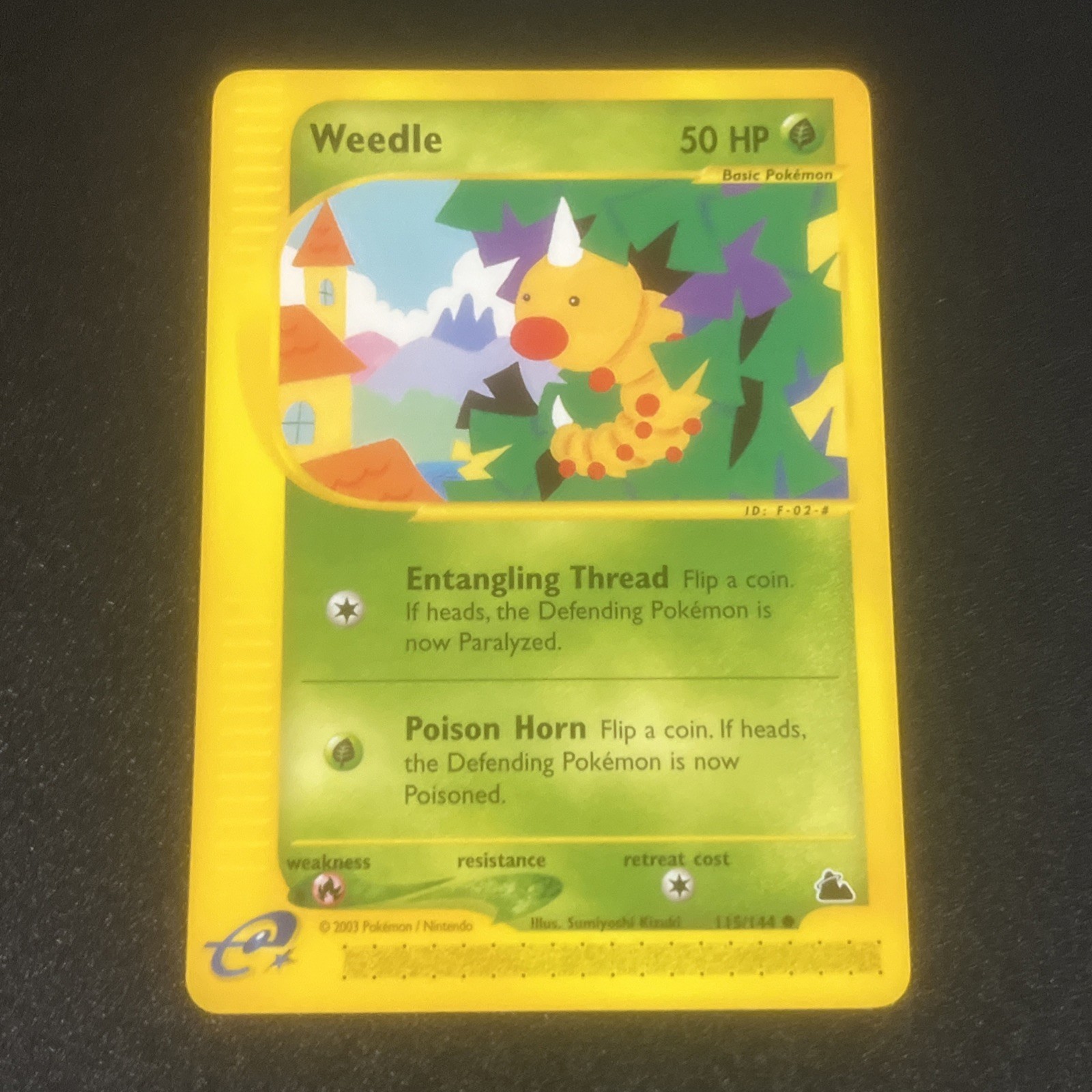 Weedle 115/144 Skyridge Common English Pokemon Card Nm