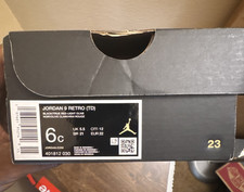 Jordan 9 Retro TD Baby Shoes Black/Olive/Red Leather 6C 401812-030