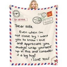 to My Wife Blanket Anniversary Romantic Gift for Wife Birthday Gift from Husband