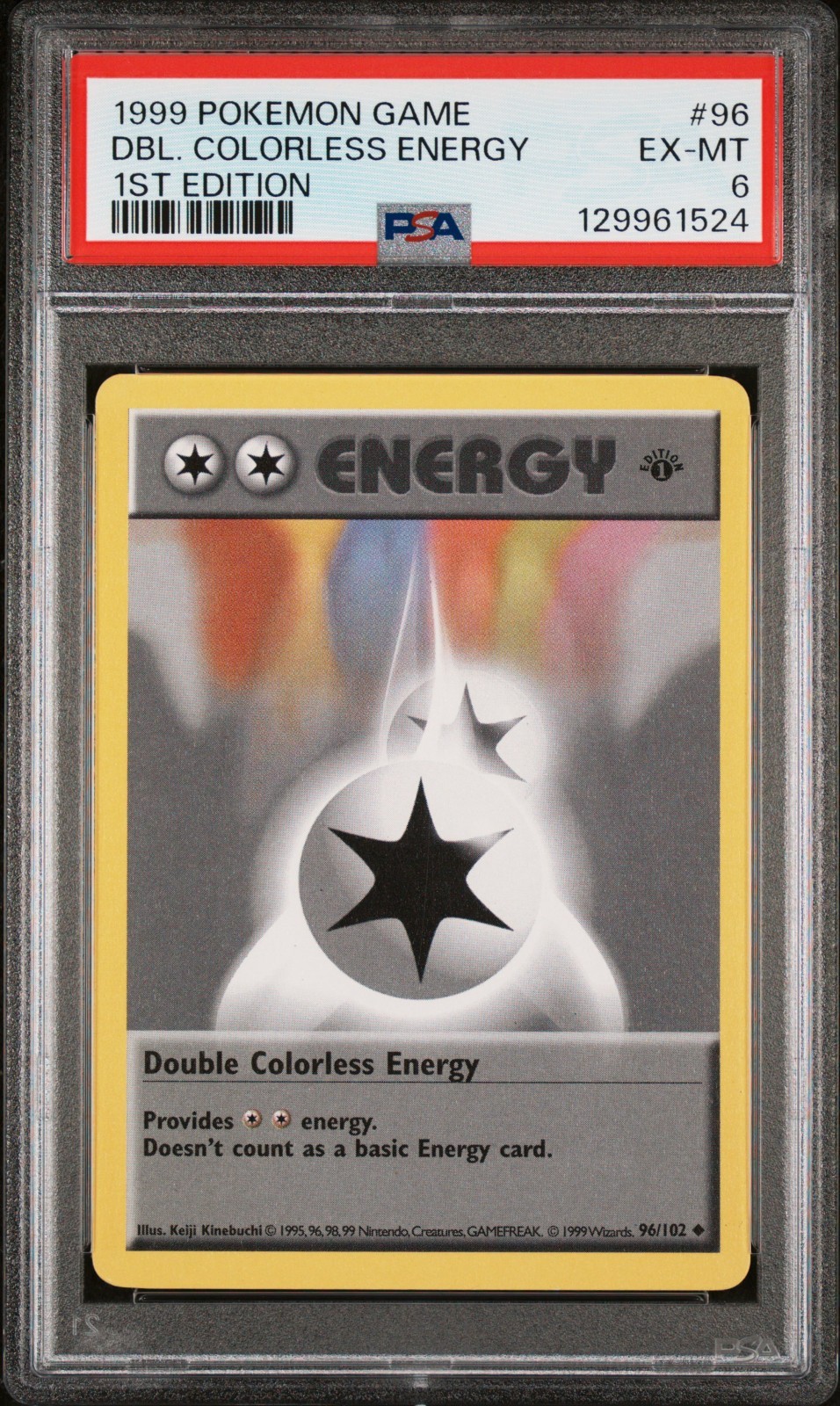 1999 Pokemon Base Basic 1st Edition Double Colorless Energy 96 PSA 6 EX-MINT