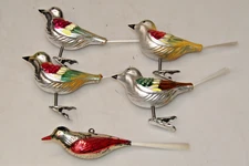 Lot VTG Hard Plastic Assorted Figurines BIRD Clip On Christmas Ornaments Italy