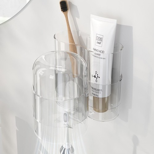 Wall Mounted Toothbrush Storage Rack Set Tooth Cup Holder Set for Toothpaste - Picture 5 of 14