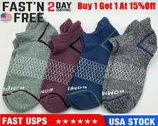 BOMBAS 4 pairs Men's All-Purpose Performance Ankle Socks Size L 4 Colors Mix