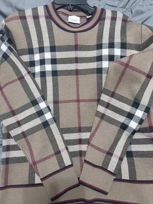 Burberry London Men s 100% Wool Sweater Size Small Brown Naylor $800+ msrp