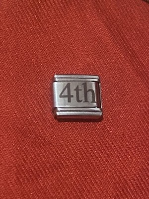 Neu 4. des Monats Silber Charm passt allen 9mm klassisches italienisches Armband