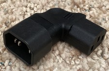 IEC 320 C14 Male to C13 - Vertical Left Angle - Power adapter - 10A 250V