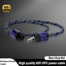 HiFi Copper Power Cables W/ US/EU IEC Plug Audio Silver Plated Wires Power Cord