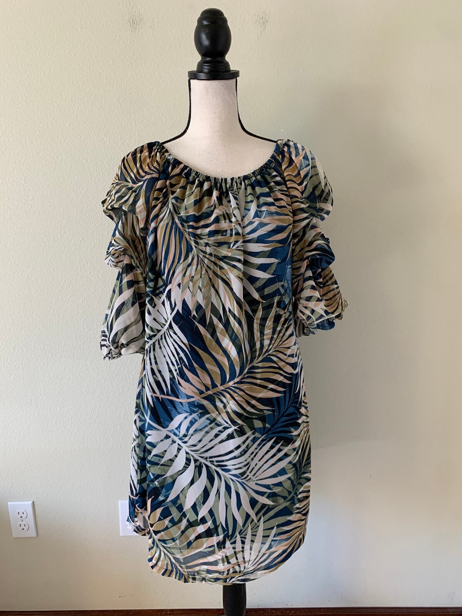 MSK Women Size M Multicolor Floral Crew Neck Half Sleeve Shift