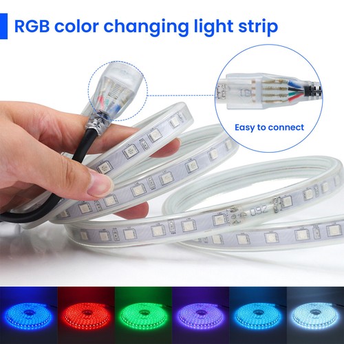 LED Strip RGB Dimmable 220V IP67 Waterproof 60/120 LED/m Commercial Rope Lights - Picture 3 of 17