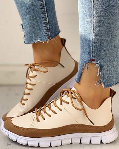scarpe sportive sneaker beige marrone lacci tela ginnastica comode 9126 |  eBay