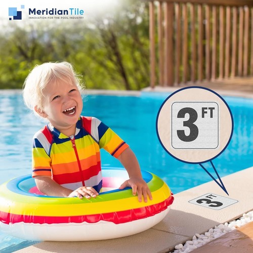 3 pies de profundidad de piscina y "sin buceo", pegatinas de vinilo para piscina, azulejo acuático personalizado de 6"x6" - Imagen 9 de 11