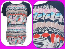 x-Store Maternity UK size 14 Geometric pregnancy Top Blue/Multi print brand new