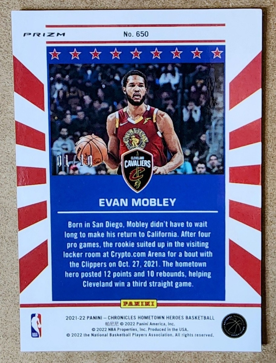 2021-22 Chronicles Evan Mobley Rookie Hometown Heroes Gold 01/10 Prizm #650  | eBay