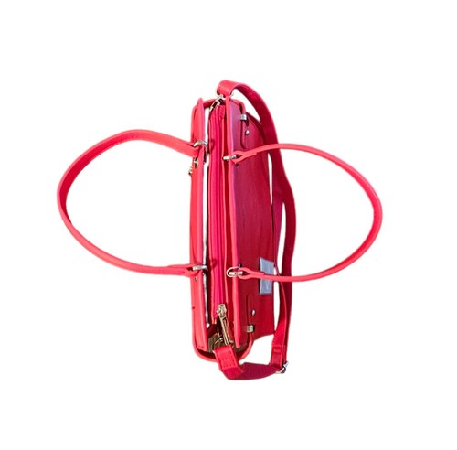 David Jones Paris Red Classic Handbag Women's PU Leather CM5693 NWT - Imagen 4 de 18