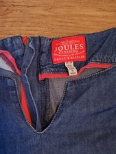 Joules Chambray Sissy Denim Tunic Cotton Blue Pink Trim Top UK 10 EU 38 USA 6