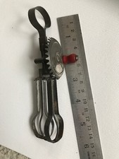 Vintage Betty Taplin Child's Metal Miniature Egg Beater Red Wood Handle