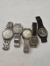Vtg Men Watch Lot Of  5 Non Working Condition 4 Parts Seiko,Citizen & Caravel B7