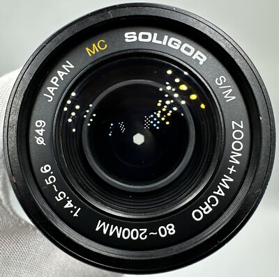 SOLIGOR 80-200mm F4.5-5.6 Multicoated Zoom+Macro S/M Auto Lens Nikon F Mount