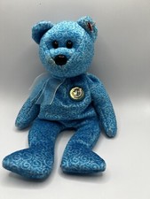 TY Beanie Baby Babies Stuffed Animal Plush Blue Bear Classy 2001