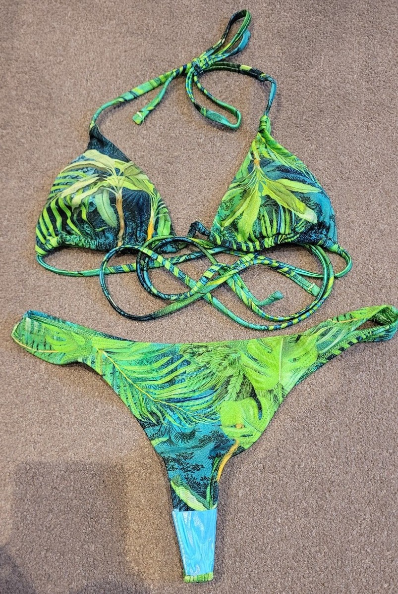 Asos Design Exotic Palm Print Bikini 12 UK