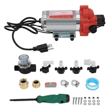 115V AC Fresh Water Pump 45 PSI 4 GPM Self-Priming Diaphragm Pump Boat RV Garden