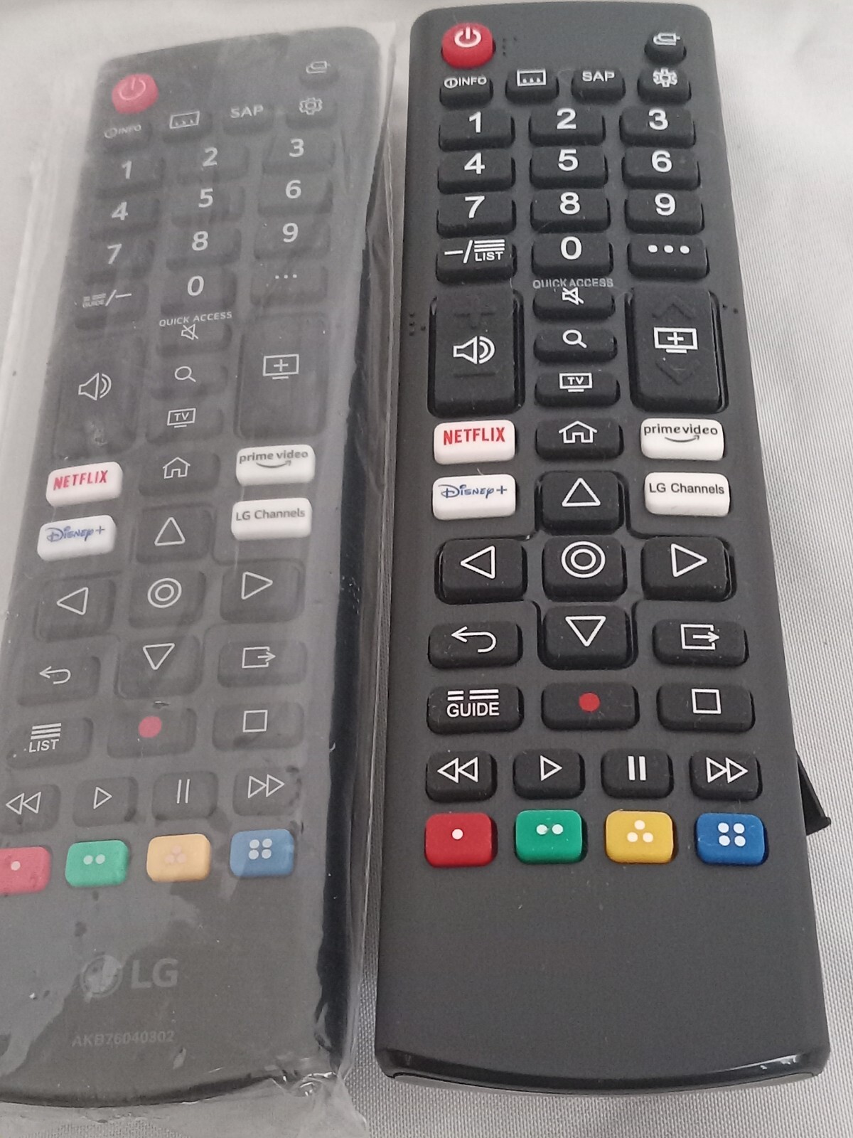 2 LG Remote Replacements with AAA Batteries - Picture Describes Extras