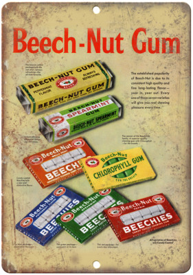 Beech-Nut Gum Vintage Ad 12'' x 9'' Reproduction Metal Sign N78