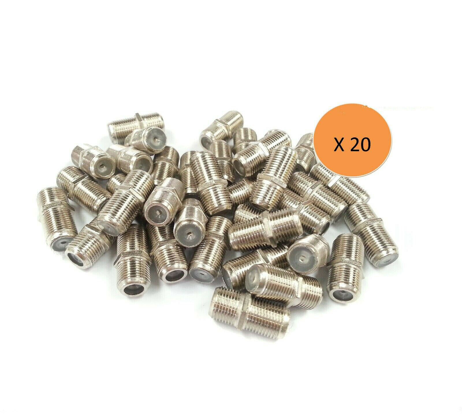20 pack F Plug Line Coupler Coax cable Barrel Adaptor Joiner for Sky HD Freesat